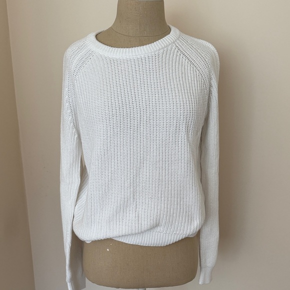 Sweaters - Classic White Crewneck Women's Sweater